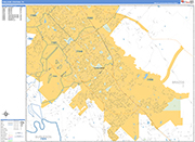College Station  Wall Map Basic Style